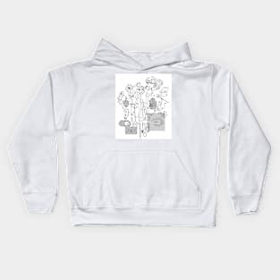 Doodle sheet grey Kids Hoodie